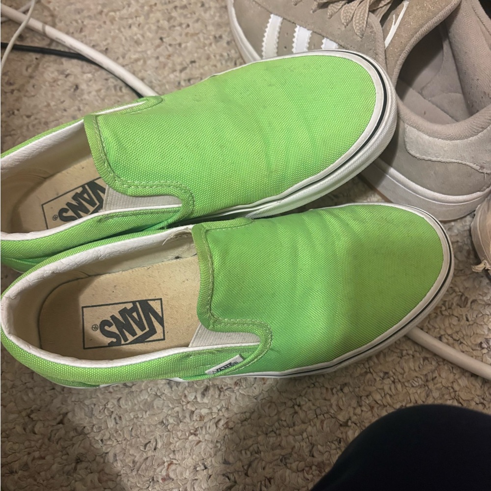 Vans Bright Green Slip-On Sneakers